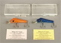 2 Ping - A - T Fishing Lures - Blue - Orange