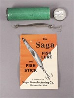 1950's Saga Fish Lure & Fish Stick Fishing Lure