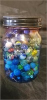 Preserved jar of marbles