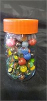 Pint jar of marbles