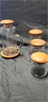 Glass canisters and pitcher