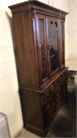 Wood hutch with glass