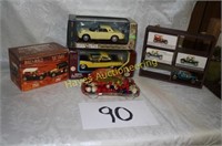 (6) Miniatures Boxed, Paperweight & Wooden Shelf