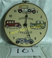 Cross-Stitch Antique Car Clock