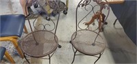 Two metal chairs