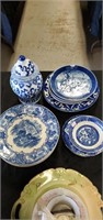 Blue Holland plates and other blue glassware