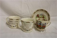 Royal Doulton "Bunnykins) 2 Christening mugs,