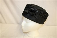 Black vintage hat
