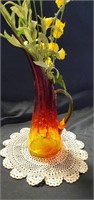 Sunburst crackle glass vase