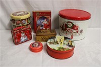 7 Vintage Christmas tins