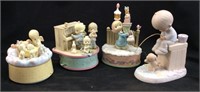 4 Precious Moments Vintage Figurines Music Boxes