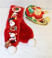 Vintage Santa on sleigh Made in Hong Kong,