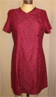 Line red over lace vintage dress size L
