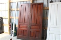 Set of solid wood pocket doors