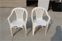 (2) plastic lawn chairs