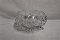 Pinwheel crystal footed bowl 10.5 X 5.5"H