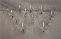 14 Crystal champagne stemware with ribbons of