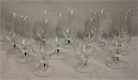12 Crystal 6.5" water stemware with ribbons of