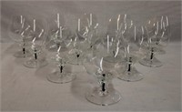 12 Crystal brandy stemware with ribbons of