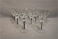 14 Crystal sherry 4" stemware with ribbons of