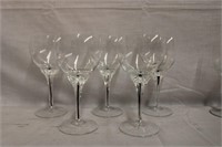 7 Crystal 6" wine stemware with ribbons of