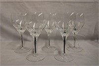 5 Crystal 6.5" wine stemware with ribbons of