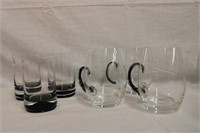 3 Crystal mugs applied handles with ribbons of