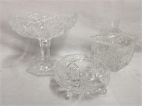 Crystal 5" pedestal candy dish, 2.5" footed dish,