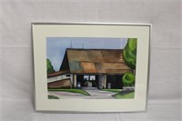Framed water colour signed Jae Shaw'97,