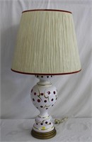 Wood base porcelain lamp 33.5"H