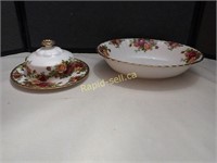 Old Country Roses Butter Dish Plus