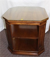 2 Tier octagon side table plate glass top,