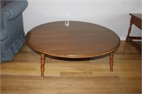 Table top converted into coffee table 48"D, 15.25H