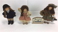 3 Lizzie High Wooden Dolls