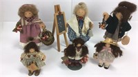 6 Lizzie High Wooden Dolls