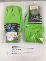 Lot of 2 Pairs 3M Reflective Gloves Size XL Green