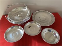 5 unmatched plated items,2 candy dish,pastry