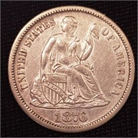 1876-CC Seated Liberty Dime