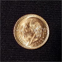 1945 Mexico GOLD 2.5 Peso - Dos Y Medio Pesos