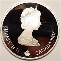 1987 Calgary Olympics 1 oz. Silver Proof - $20