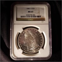 1882-S Morgan Dollar- NGC MS65