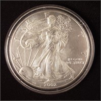 2002 American Silver Eagle 1 oz BU: In capsule,