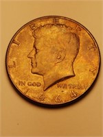 1964-D Kennedy Half Dollar 90% - BU - Nicely Toned