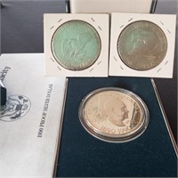 Eisenhower Centennial Proof Silver Dollar + 2 Ike