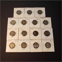 15 Silver Jefferson war nickels