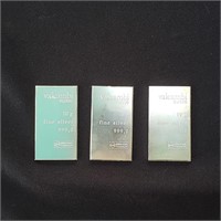 (3) Valcambi 10g .999 Fine Silver Bars