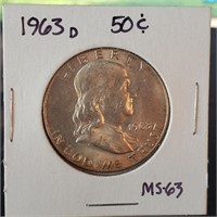 1963 Franklin Half Dollar- High Grade