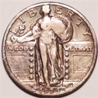 1926 Standing Liberty Silver Quarter- Nicely Toned