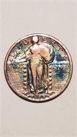 1928 Standing Liberty Silver Quarter - Wild Toning