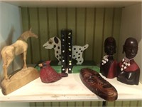 Wood Carved Horse, plus African figurines & more
